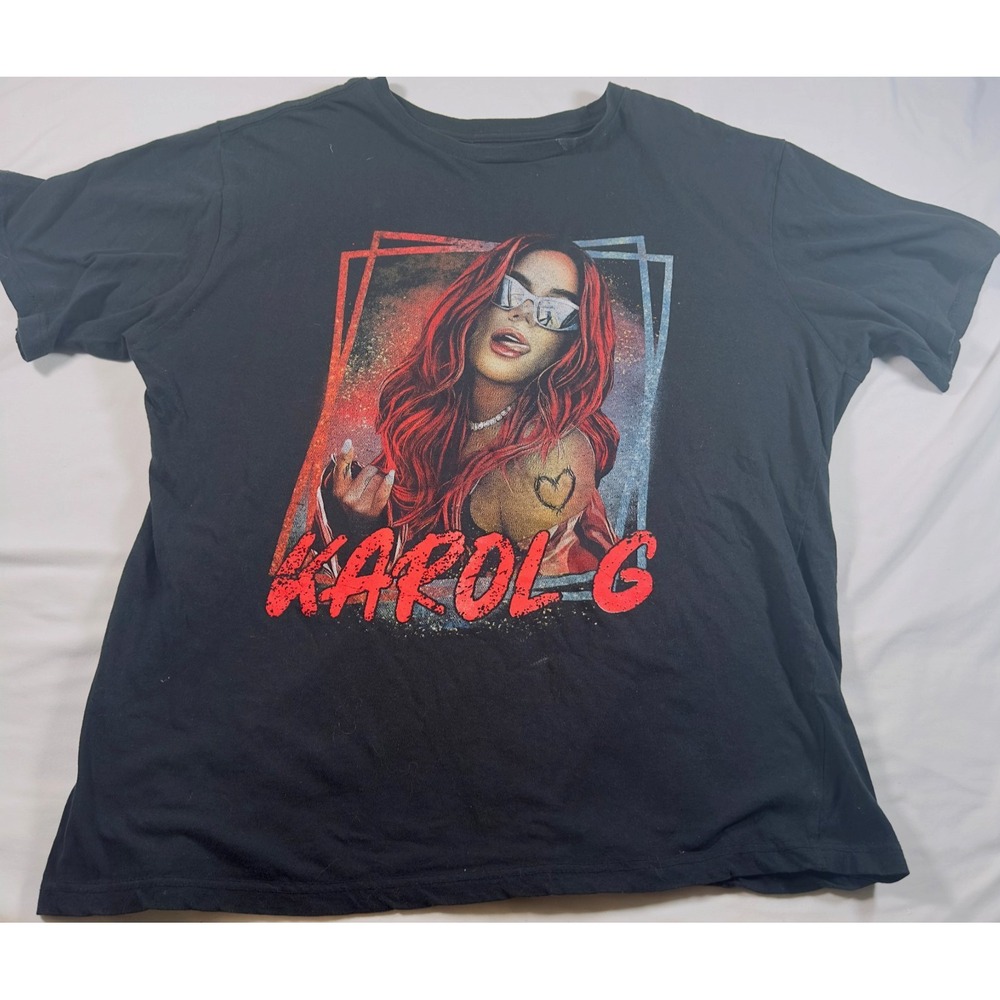 Karol G Shirt Men XL Black Bichota Tour 2022 Concert  Graphic Tee Double Sided